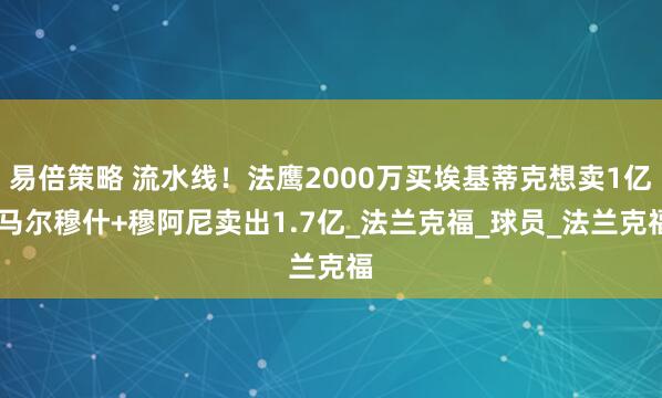 易倍策略 流水线！法鹰2000万买埃基蒂克想卖1亿 马尔穆什+穆阿尼卖出1.7亿_法兰克福_球员_法兰克福